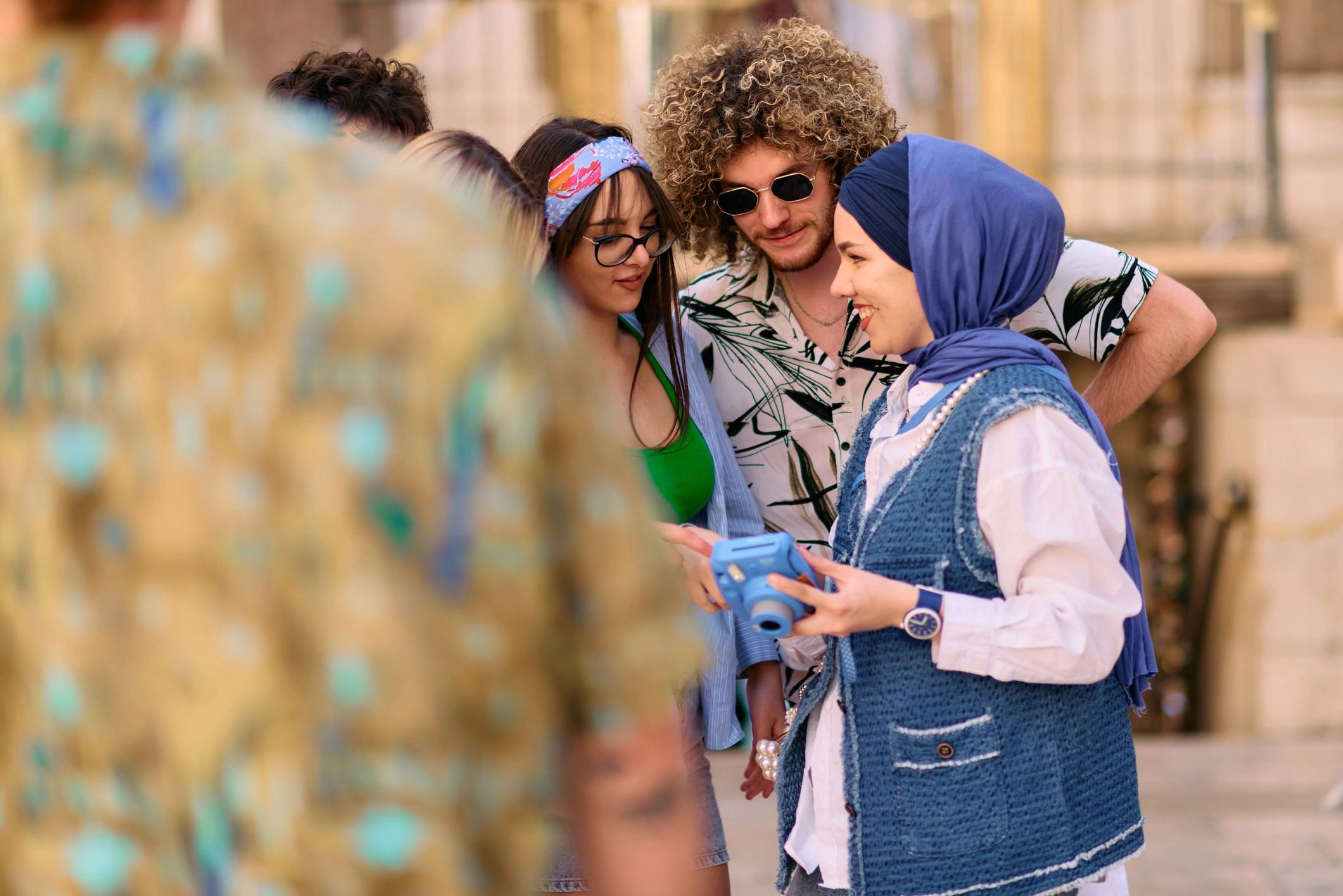 Tourists capturing memories at landmarks